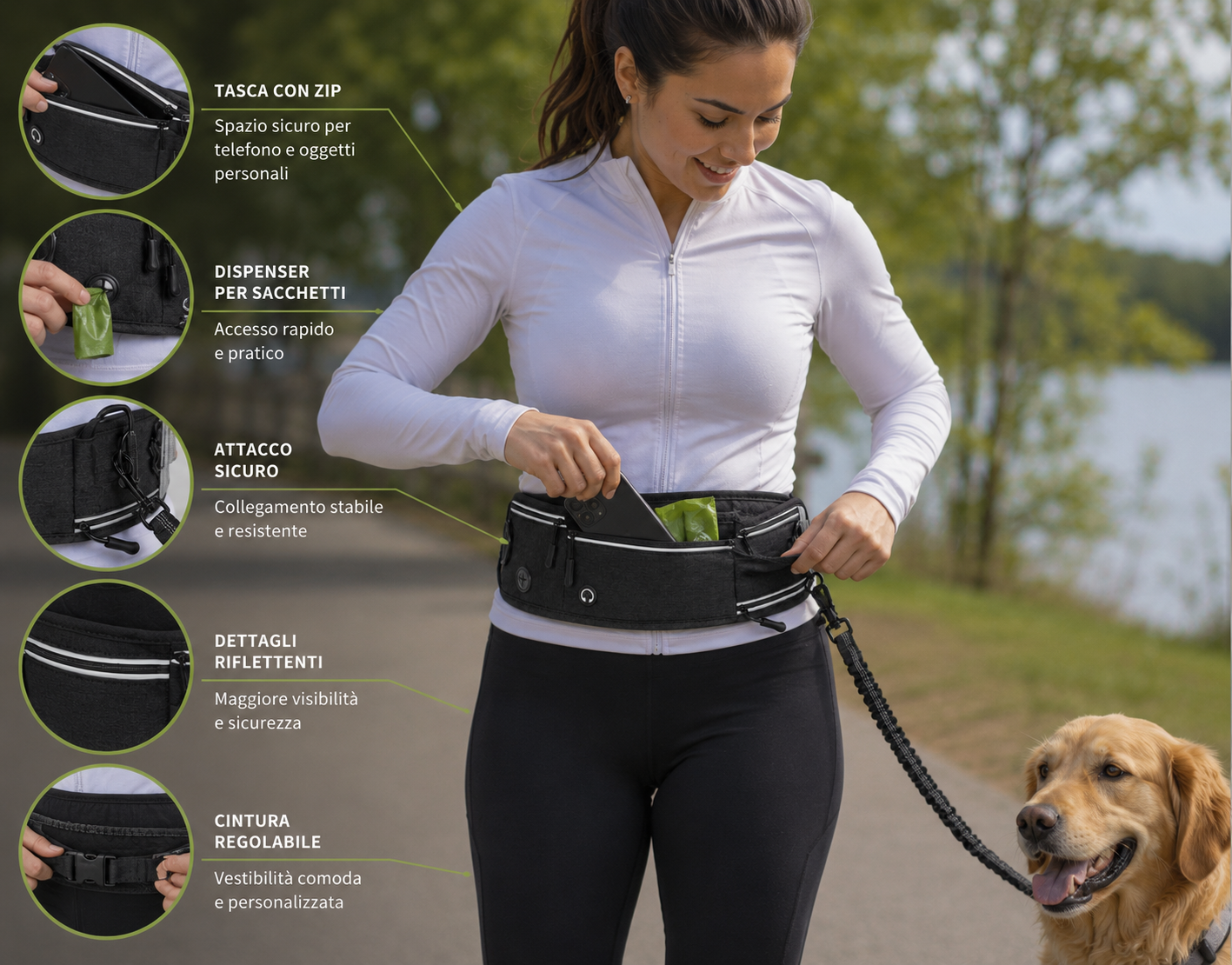 Bark Buddy™ Guinzaglio Running Hands-Free Elasticizzato 🐾
